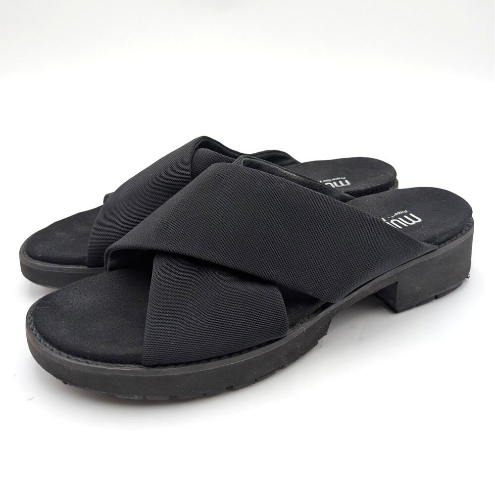Munro Dekkie Slide Sandal Women's Slip-On Open Round Toe Black Size US10M EU40.5